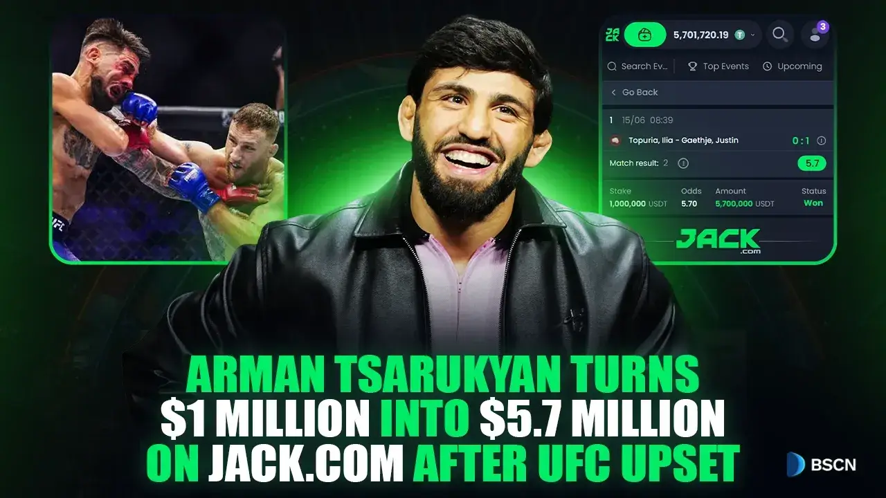 Arman Tsarukyan Turns $1 Million Into $5.7 Million on Jack.com After One of the Biggest UFC Upsets of the Year