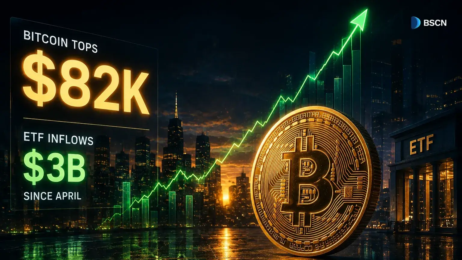 Bitcoin Tops $82K as ETF Inflows Hit $3B Since April, Should You Launch Now?