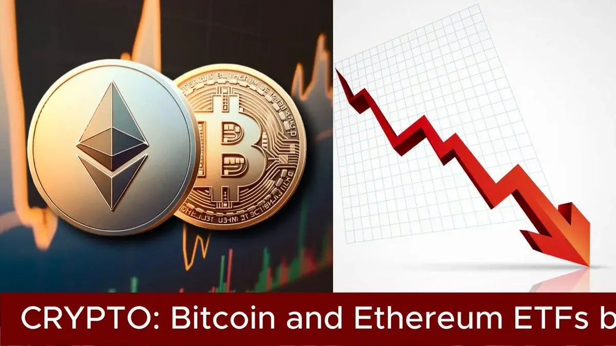 ビットコインとイーサリアムのETFが1日で数億ドル流出